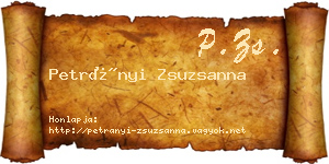 Petrányi Zsuzsanna névjegykártya