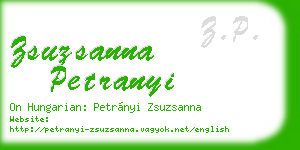 zsuzsanna petranyi business card